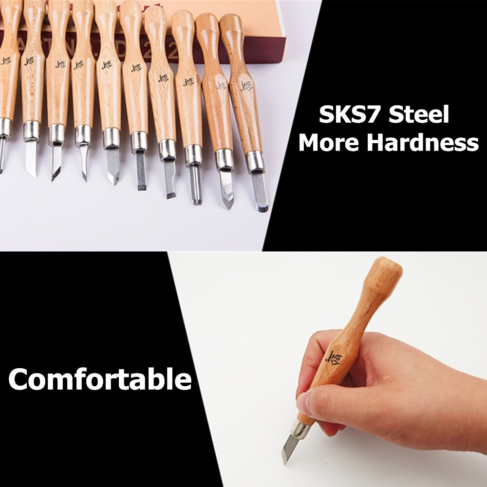 Wood Carving Hand Chisel Tool Set 12 Piece Professional Woodworking Gouges Tools