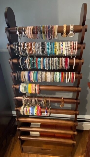 Giant 10 Tier Dark Wood Bracelet & Bangles Display Stand Holder +Free Shipping