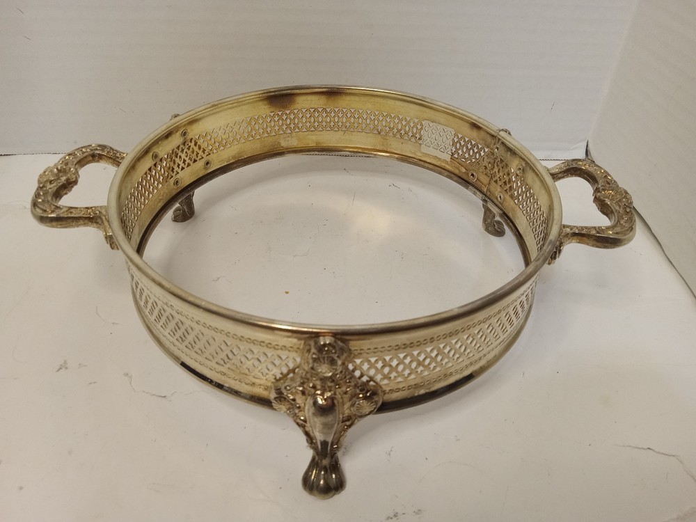 Round Silverplated Casserole Holder Base 8" Inner Ring