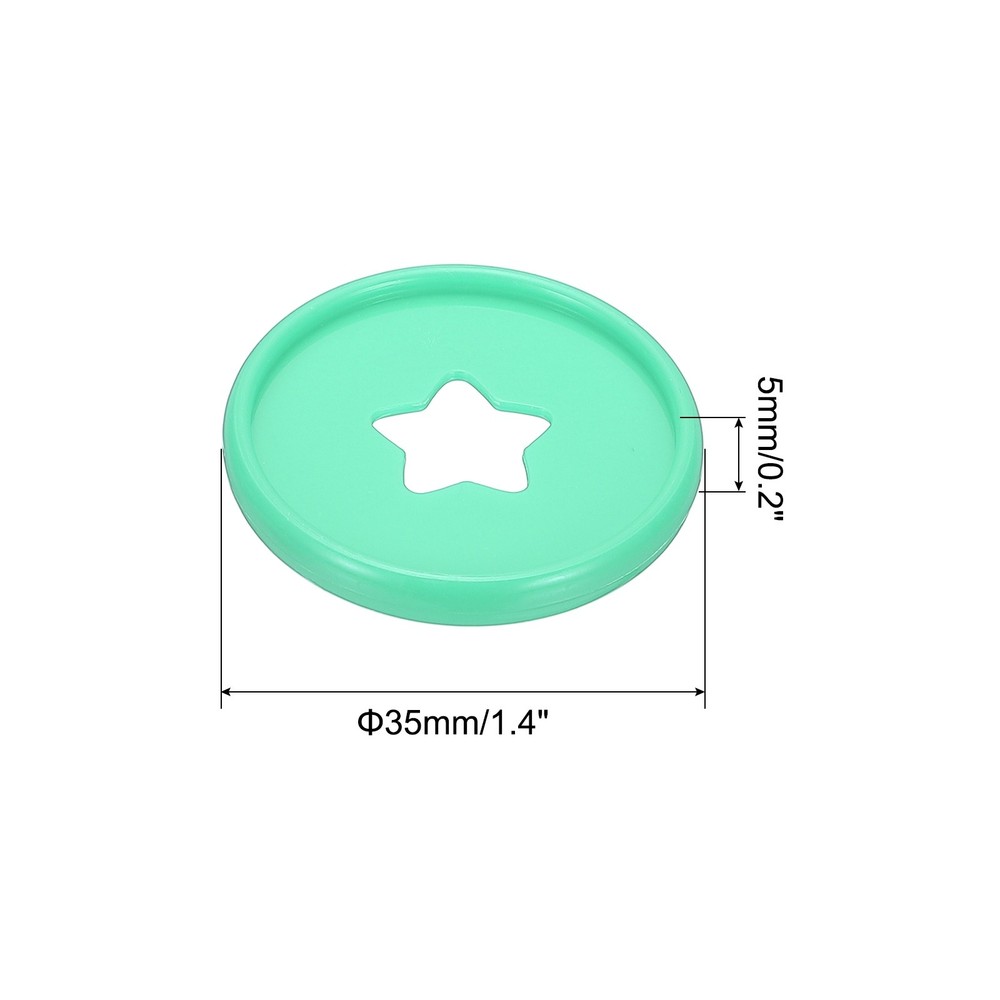 35mm Plastic Book Binding Discs, 33 Pack Expansion Discs Star, Green