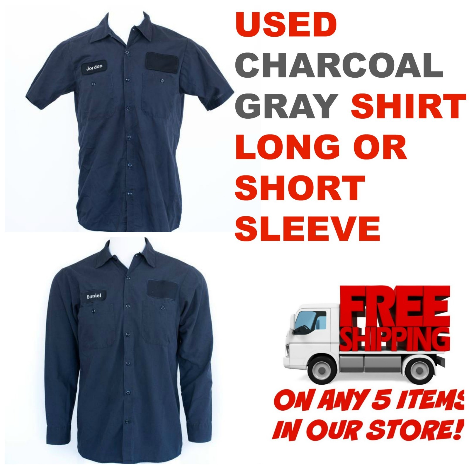 Cintas, Red Kap, UniFirst & G&K gray used work shirts
