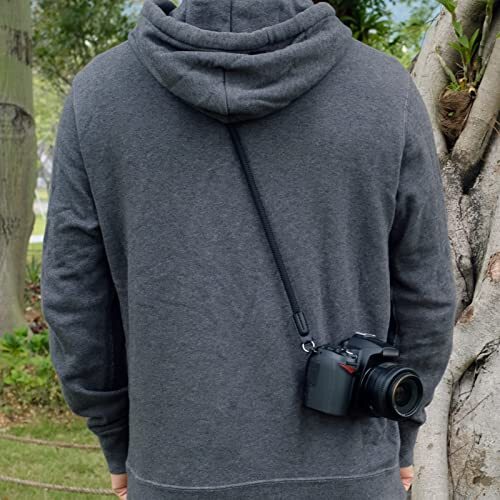 Camera Strap,Climbing Rope Camera Strap for Round Hole Interface DSLR SLR Black