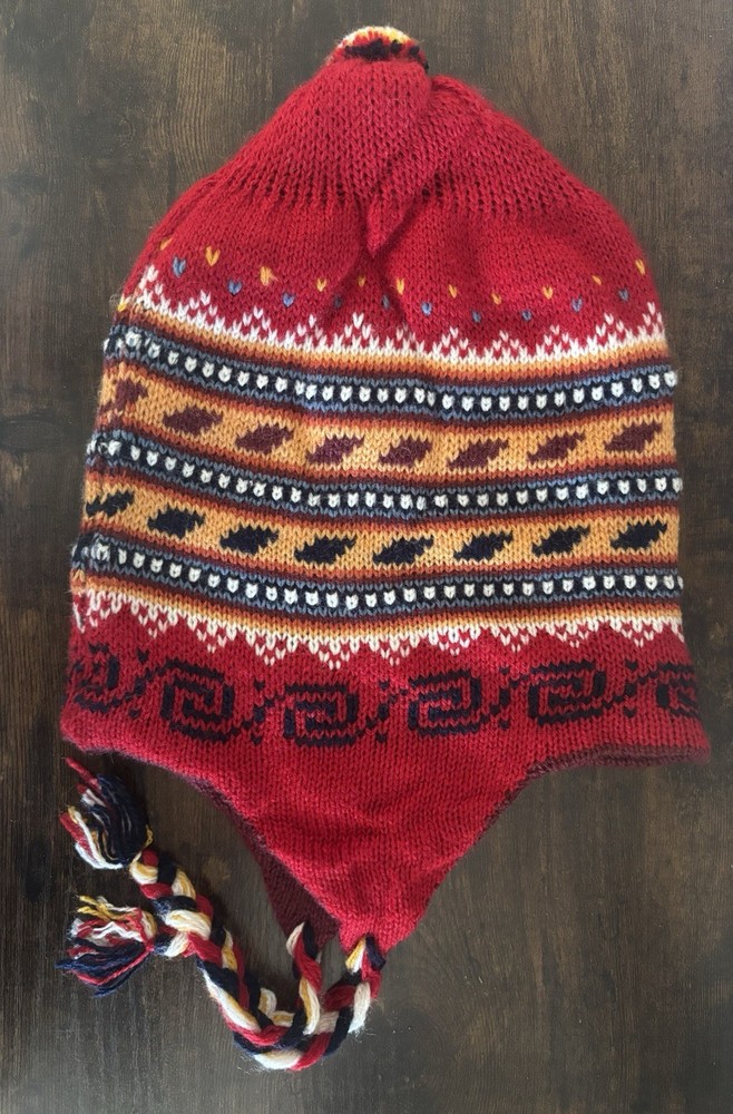 Peruvian Chullo Handmade Wool Beanie Cap Reversible