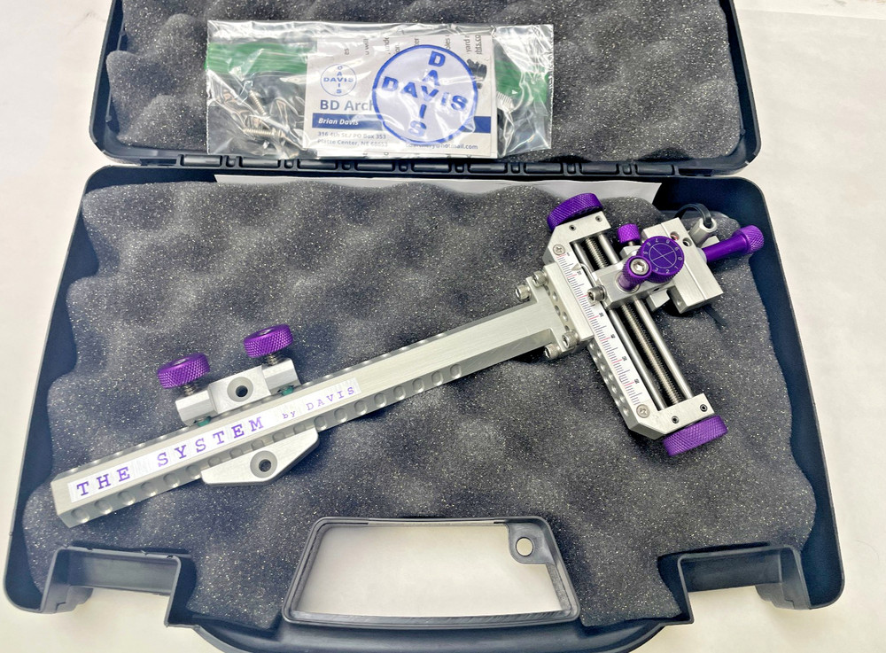 4" DAVIS SIGHT- Double knob mount -8.5" Ext. -Silver/Purple knobs-(15% OFF)