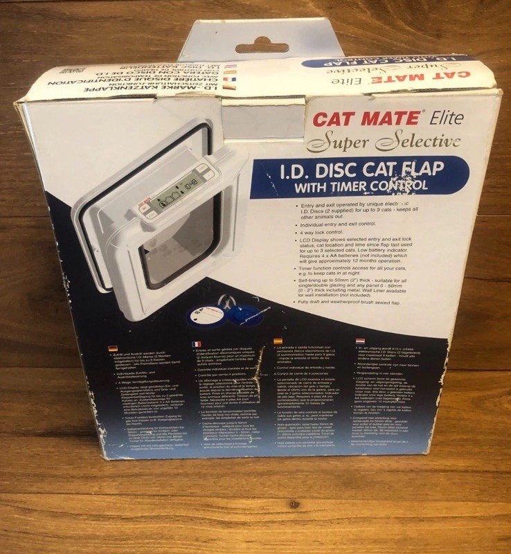 Cat Mate Elite Microchip/ID Disk Cat Flap W Timer Control