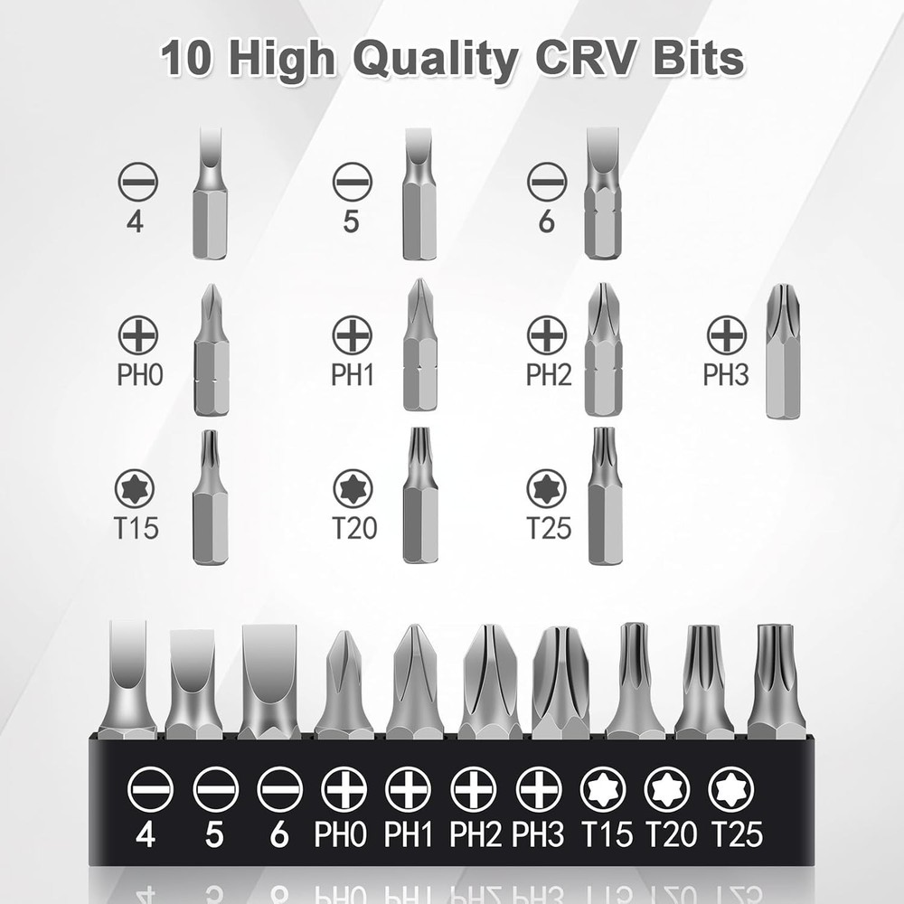 Ratcheting Right Angle Screwdriver Hex Drive 90 Degree Offset + 10pc Bits Set