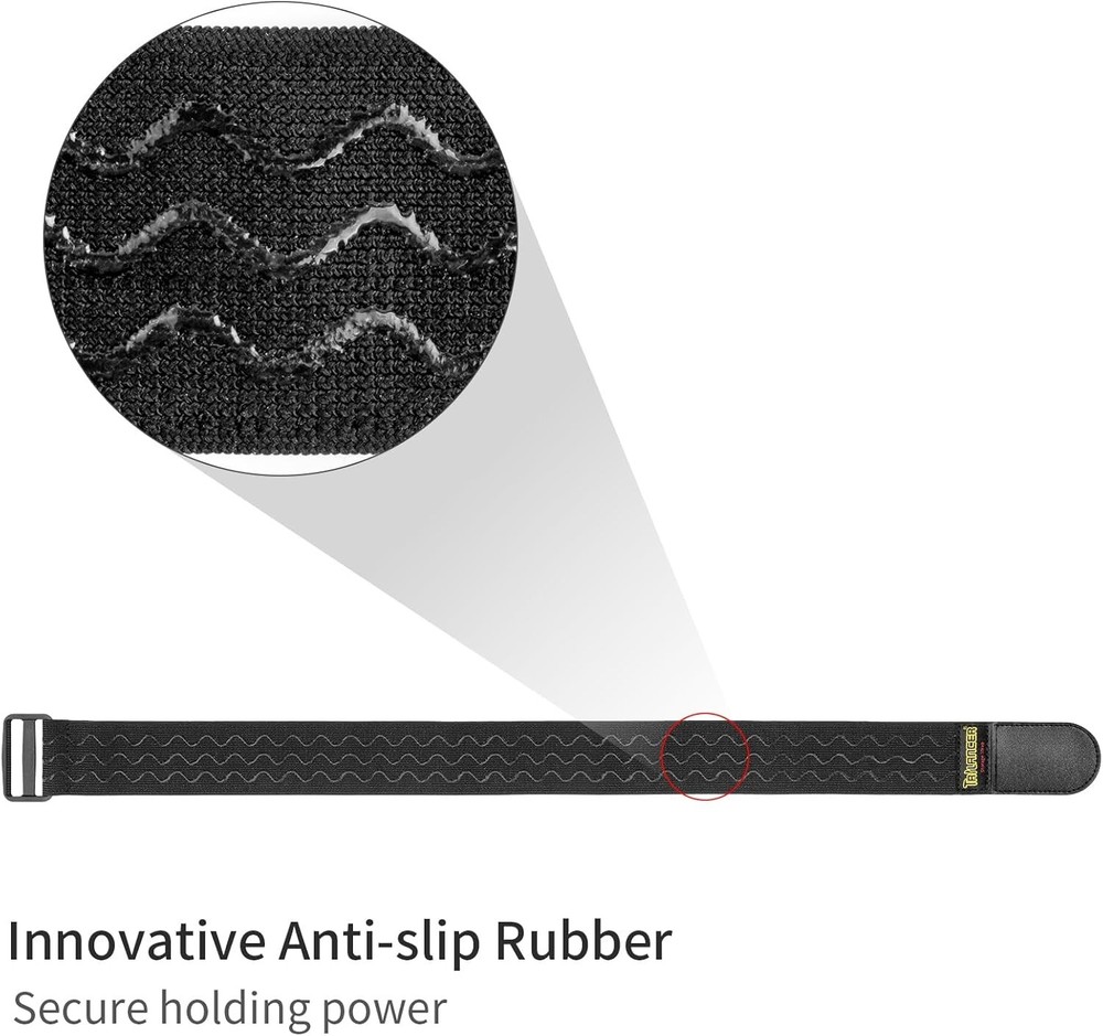24" Elastic Cinch Straps - 4 Pack, Anti-Slip Hook & Loop for Versatile Bundling