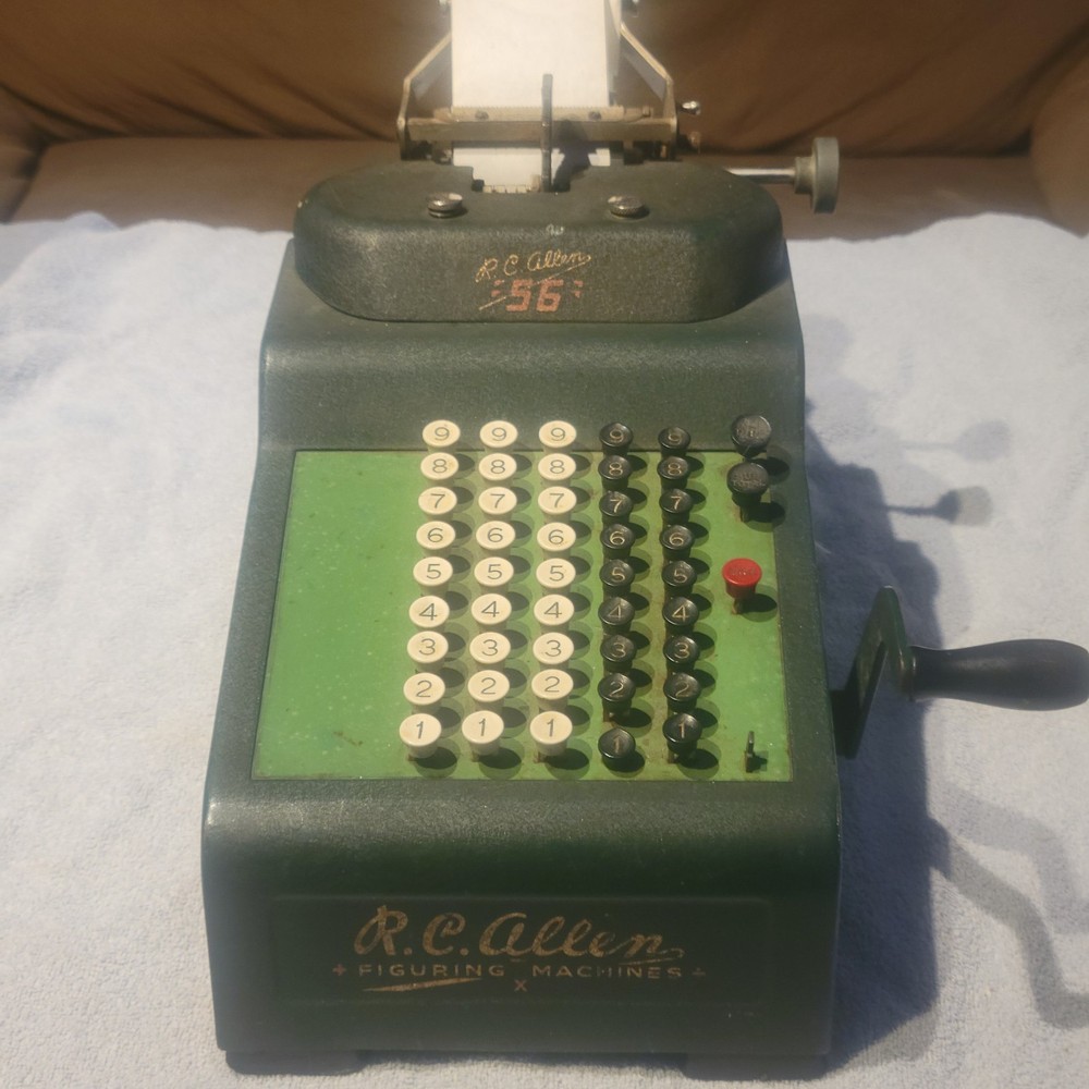 Vintage R.C. Allen Adding Machine Mechanical Calculator