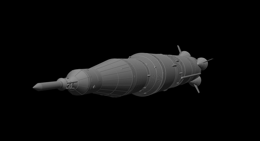 Saturn V Rocket and Launch Pad Apollo 3D model, file STL OBJ for 3D Printer