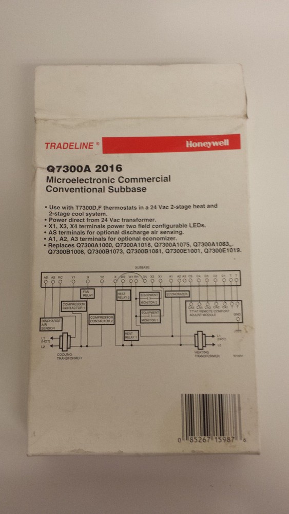 NOS Honeywell Q7300A 2016 Microelectronic Commercial Conventional Subbase