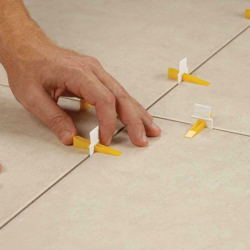 QEP LASH Flat Floor Tile Leveling System Clips Pt A -96-Pack & spacers Pt B