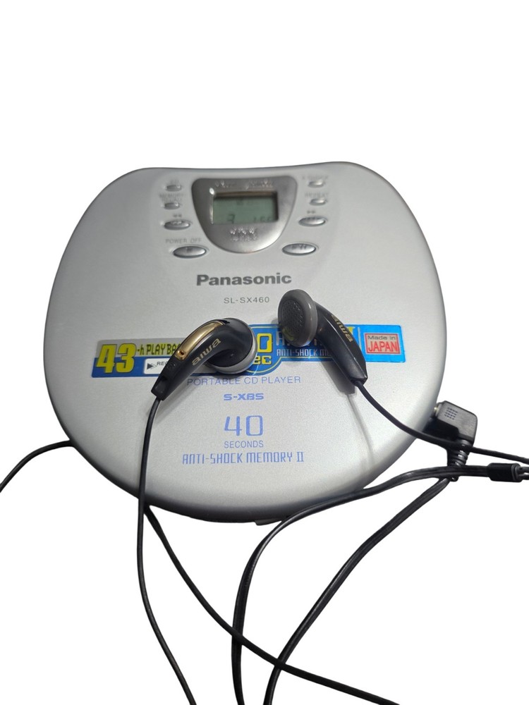 Panasonic SL-SX460 Portable CD Player Bundle Case Basic Headphones Tested Works!