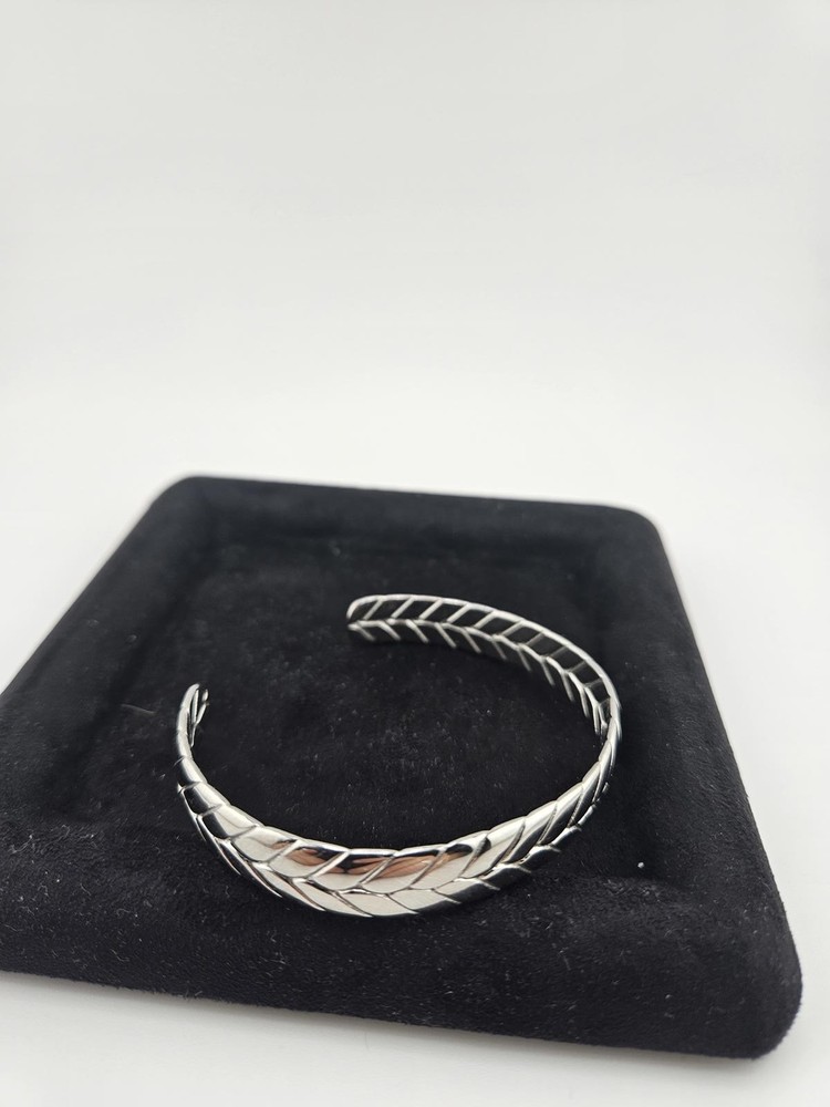 Silver Braided//Chevron Design Cuff Bracelet