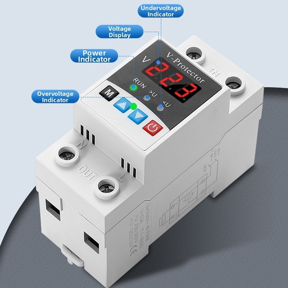 Digital Display Voltage Protector with Space Saving Design and Easy Mounting