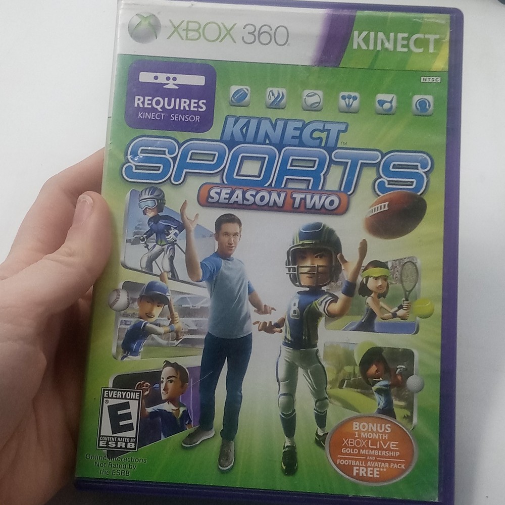 Microsoft Xbox 360 Kinect Sensor Bar Model 1414 W 2 Games Bundle Lot Untested