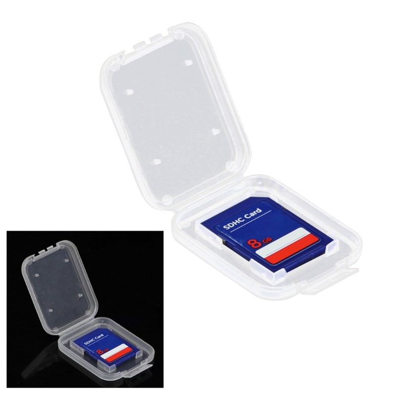 10Pcs Memory Card Holder Transparent Plastic Box Storage for Case Protec