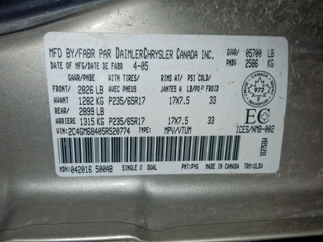 Used Front Left Steering Knuckle fits: 2005 Chrysler Pacifica Front Left Grade A