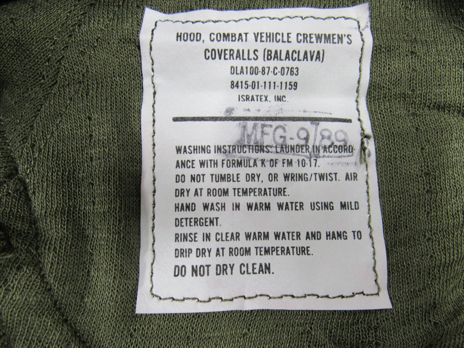 US Military Cold Weather Balaclava Fire Resistant CVC Tanker Combat Vehicle Crew