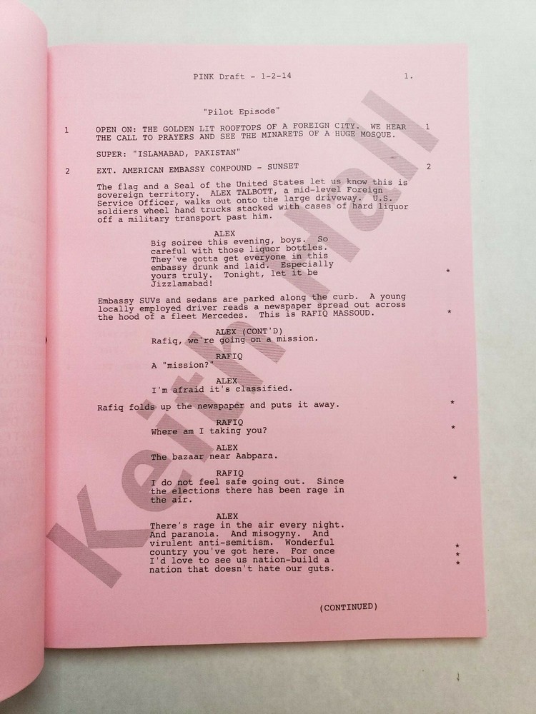 THE BRINK / Roberto Benabib 2014 Pilot Epsiode Script, JACK BLACK & TIM ROBBINS