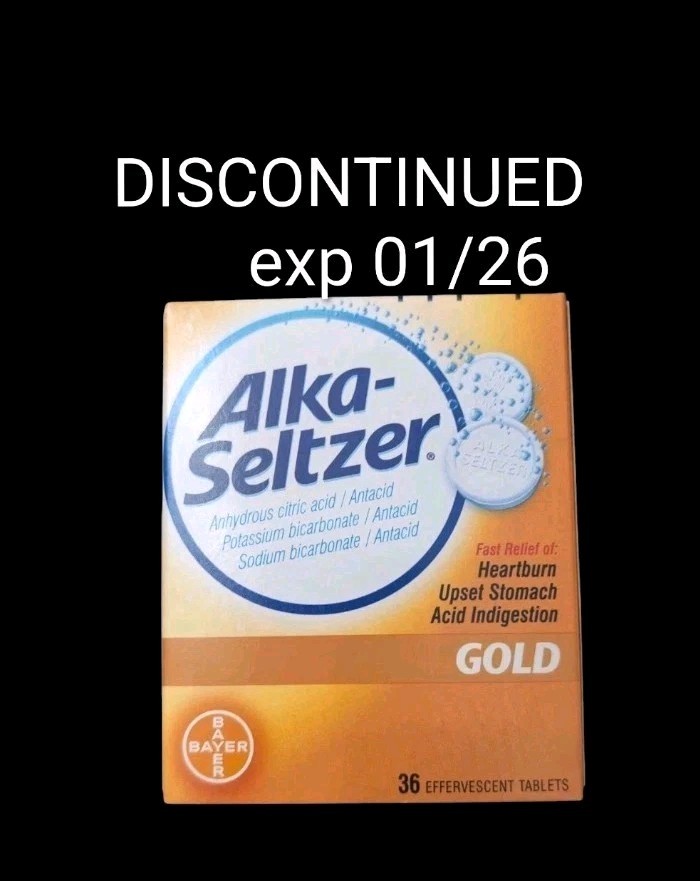 Alka-Seltzer Gold Antacid Heartburn Treatment 1 Box/36 Effervescent Tablet 1/26