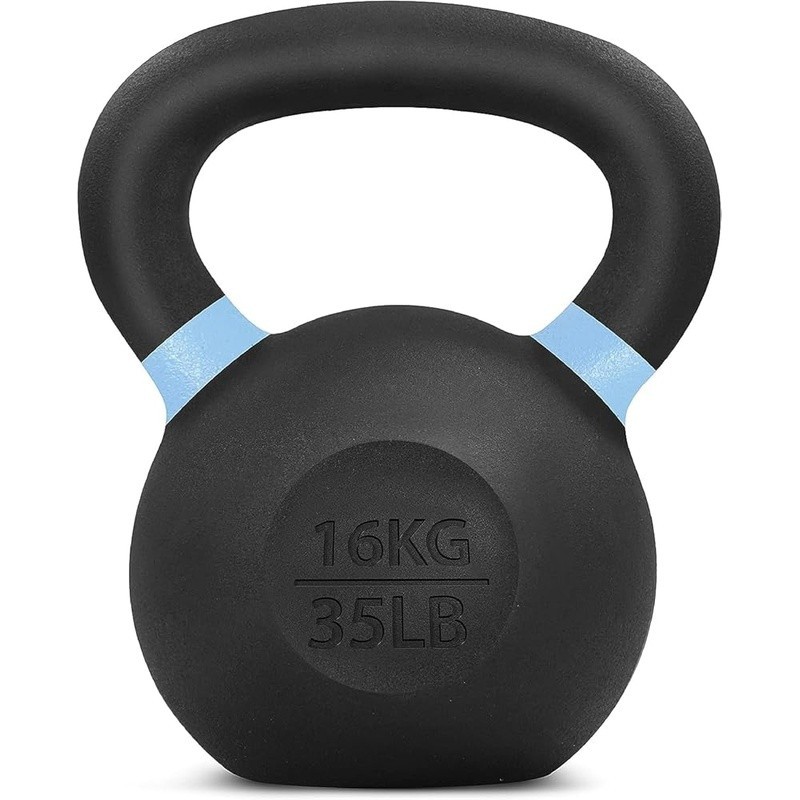 Solid Cast Iron Kettlebell Non-Slip Handle Strength Training Fitness New