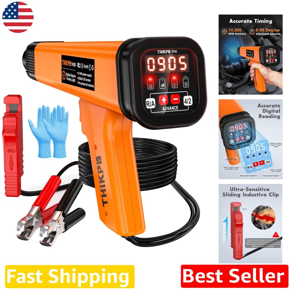 Digital Timing Light 12V Inductive Ignition Gun Tachometer Pro Performance