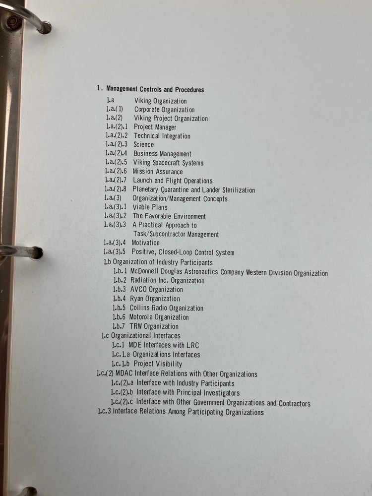 RARE Viking Space Program Proposal McDonnell Douglas Plans & Control Vol 1 & 2