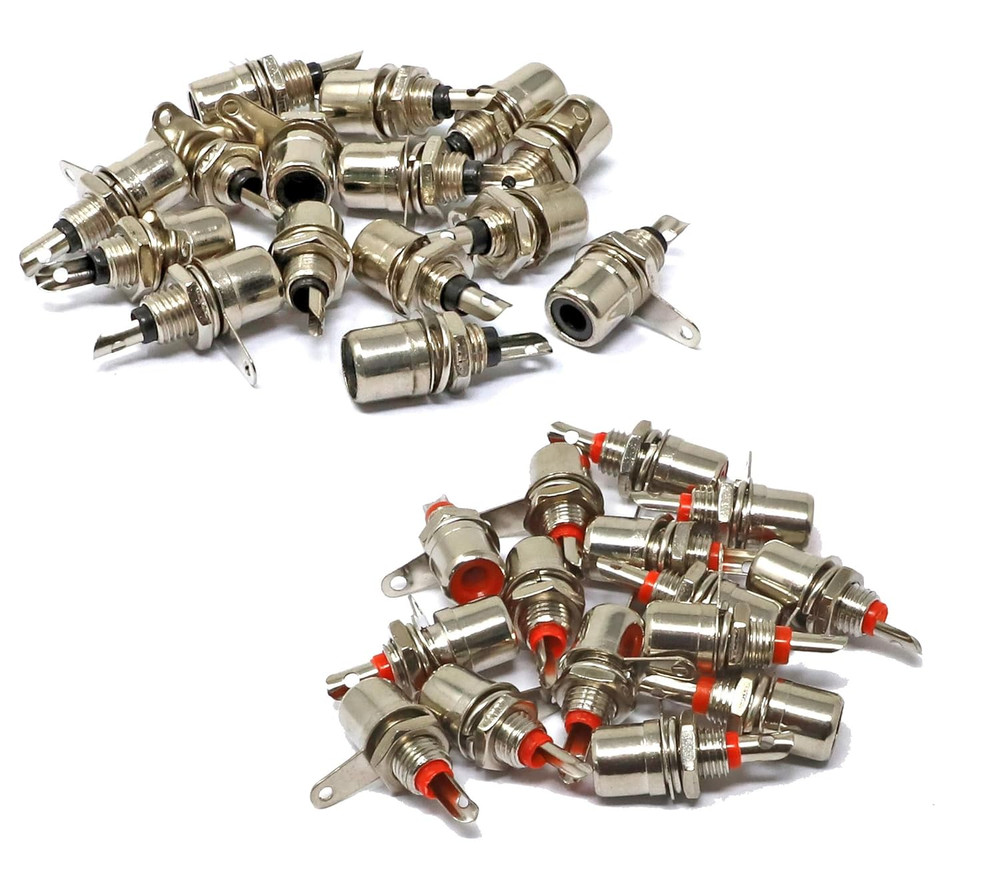 30 Pcs Jack Panel Mount RCA Female Socket Connectors Adapter