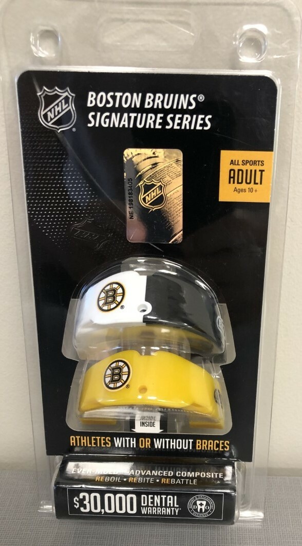 Boston Bruins BATTLE Athletic MouthGuard 2 Pack W/ Straps Sz Adult NEW NHL