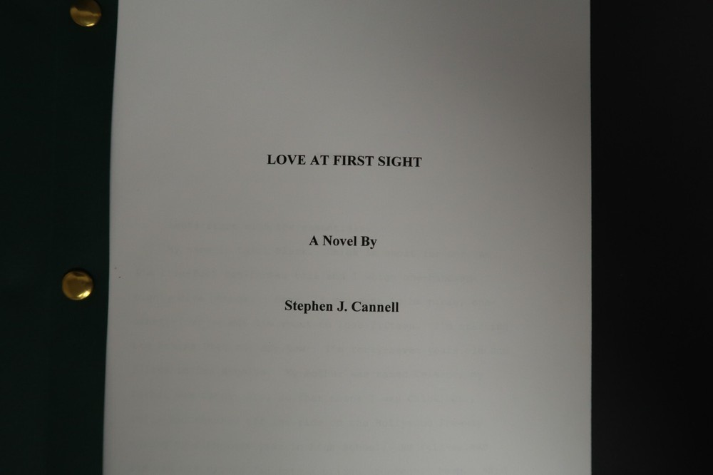 At First Sight Original Book Script Stephen J. Cannell Studios Collection
