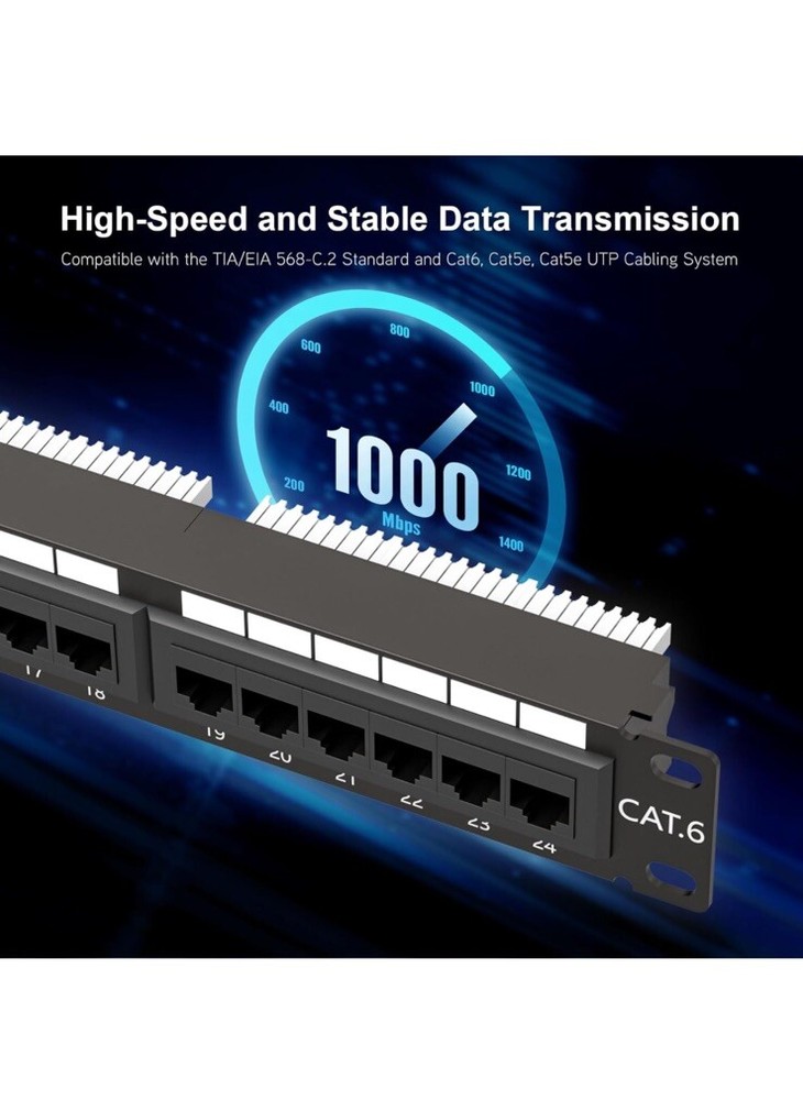 iwillink UL-Listed 24 Port Patch Panel Cat6 Patch Panel RJ45 Keystone Network...