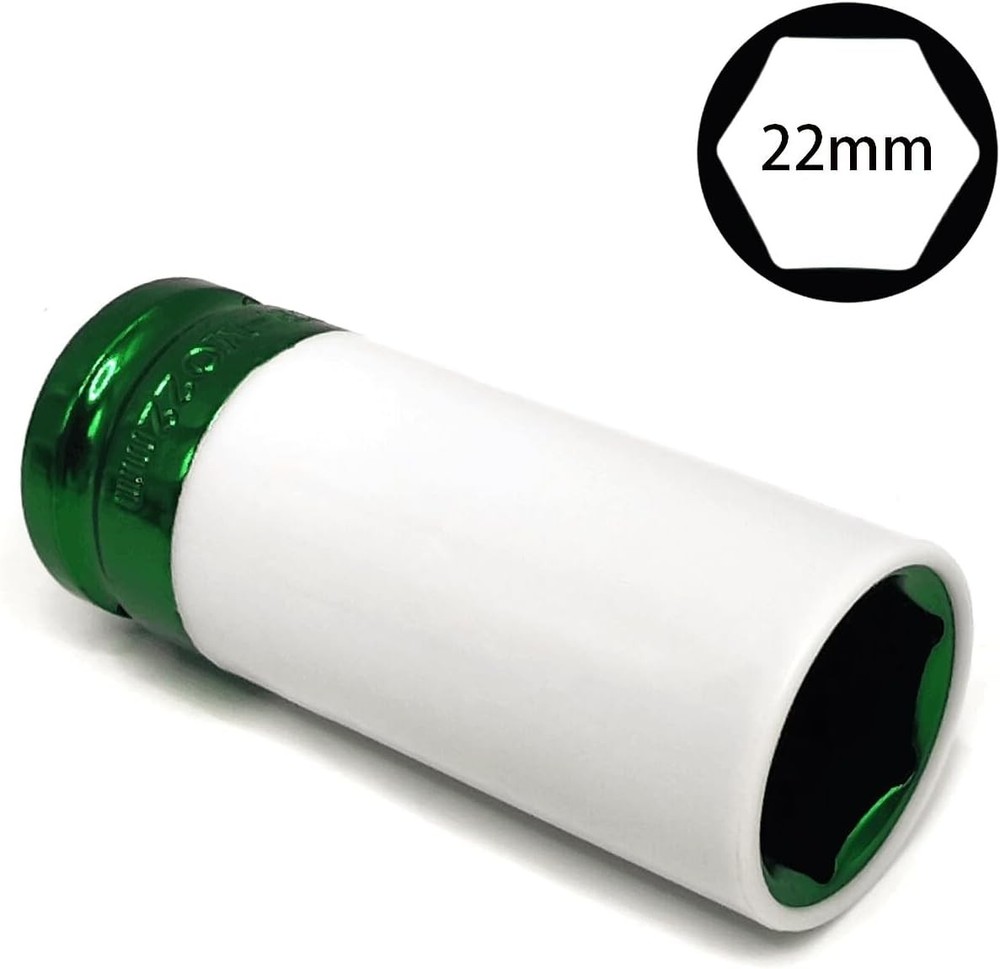22mm 1/2" Drive Wheel Protector Impact Socket, Non-Marring Lug Nut Thin 22MM