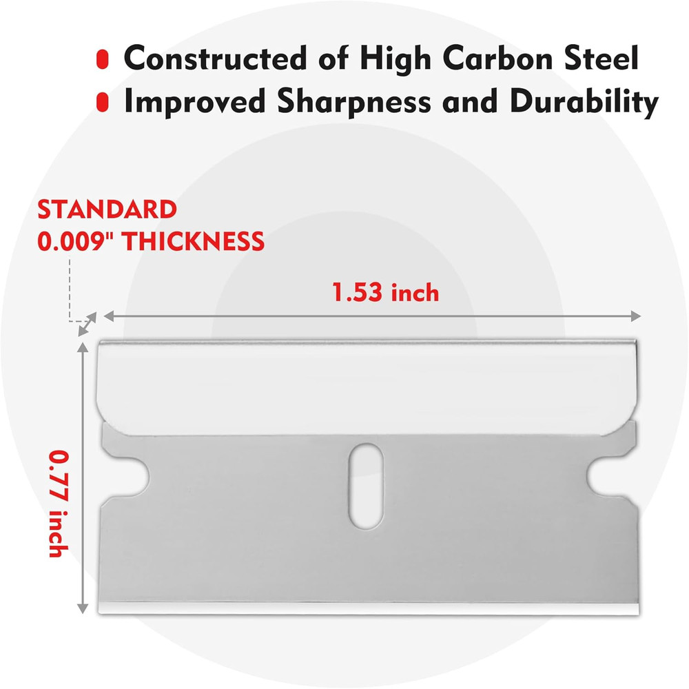 WORKPRO 100-Pack Single Razor Edge Blades, Industrial Scraper Razor Blades, High