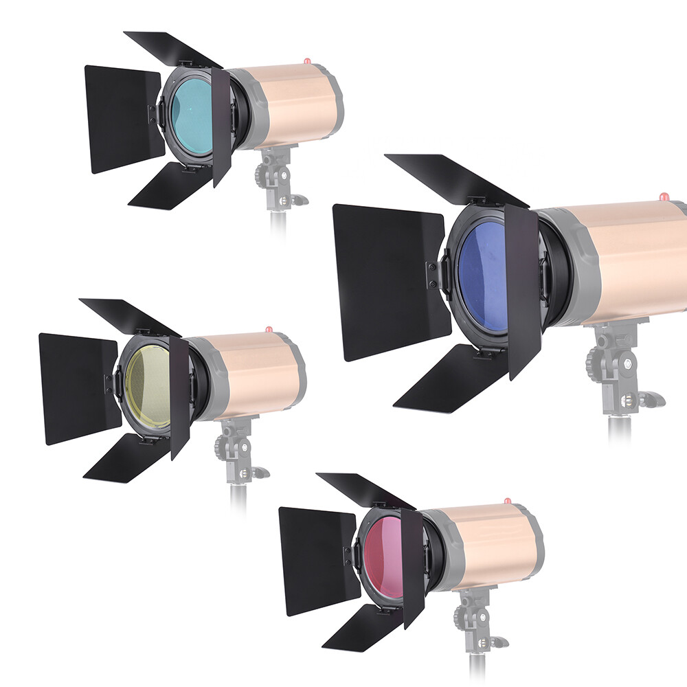 Standard Flash Strobe Light Barn Door Reflector Diffuser Hoenycomb Grid Kit H6Z6