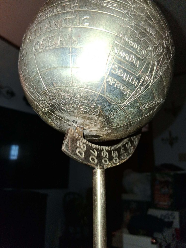 MARITIME NAVIGATIONAL SOLID BRASS WORLD GLOBE