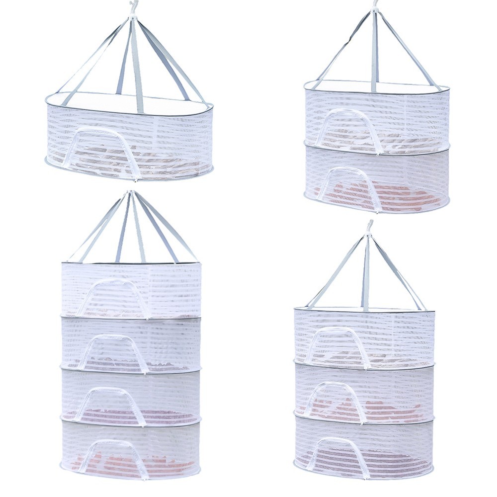 4 Layer Hanging Dry Net Removable Folding Drying for Fish/Vegetables/Fruit/