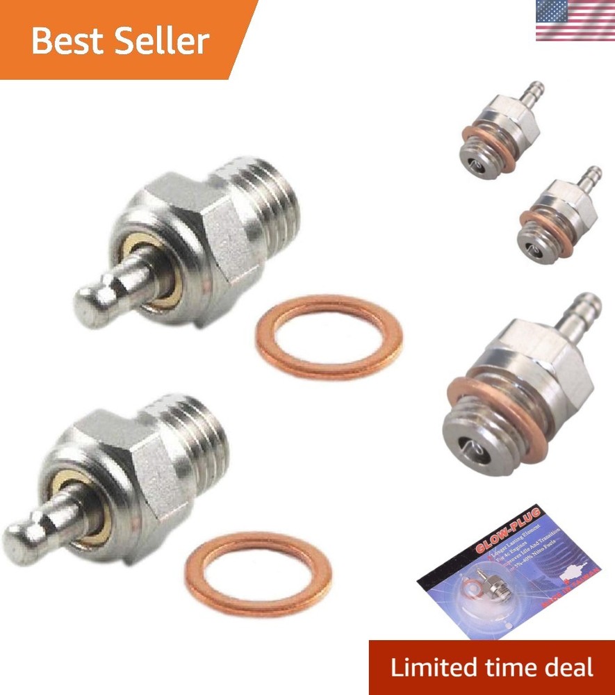 Durable 2-Pack NO.4 Medium Hot Glow Plugs for Optimal RC Engine Performance