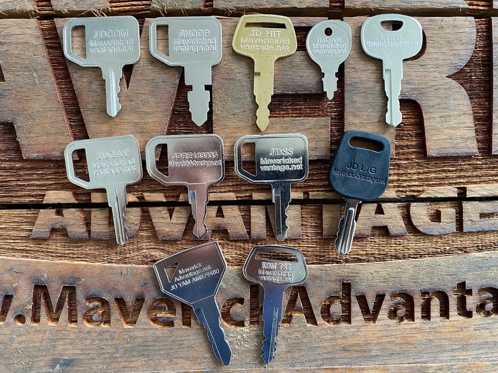 11 PC Key Set for John Deere Tractor / Heavy Equipment