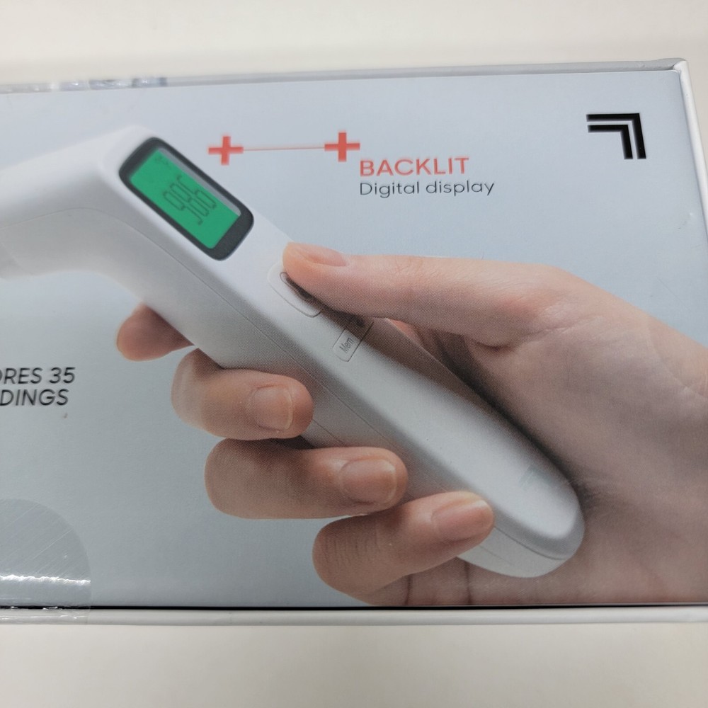 Sharper Image High Precision Touchless Thermometer - White - Digital Display NEW