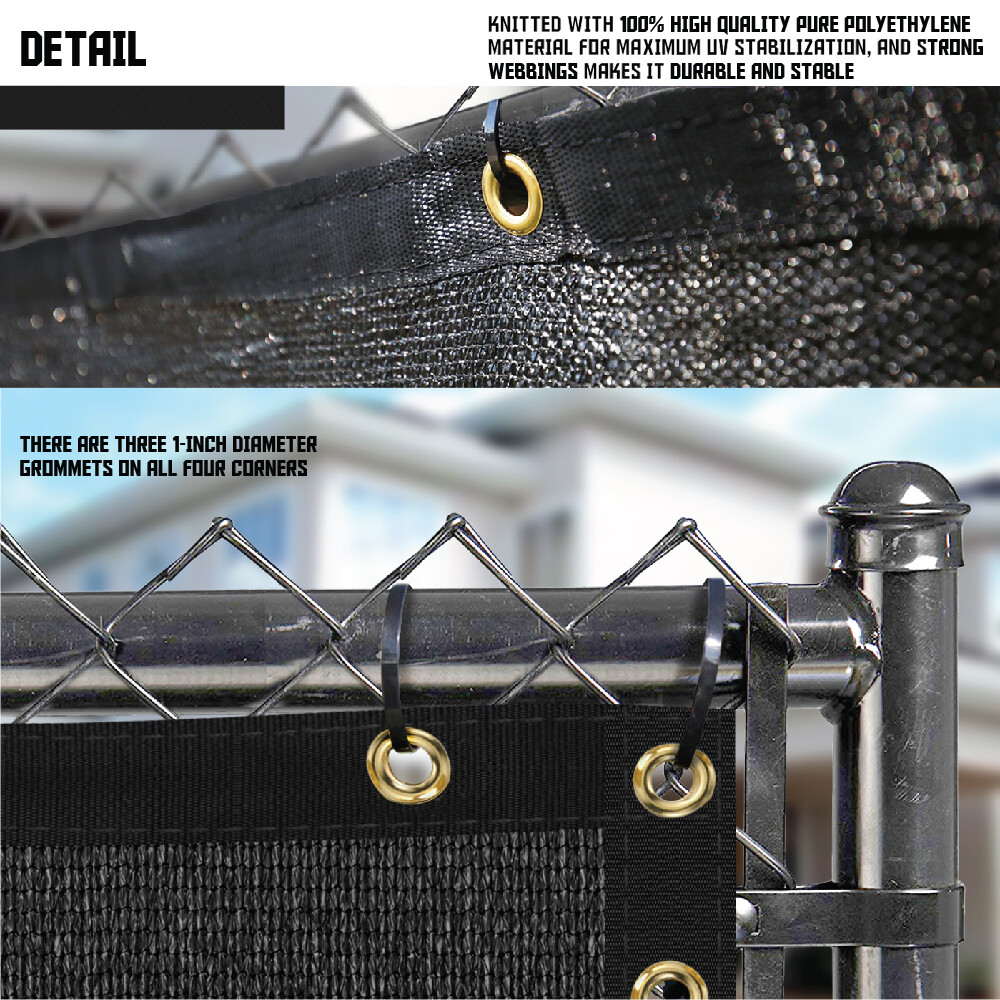 6ft Privacy Fence Screen Black Windscreen Garden Heavy Duty Mesh Shade Net Cover