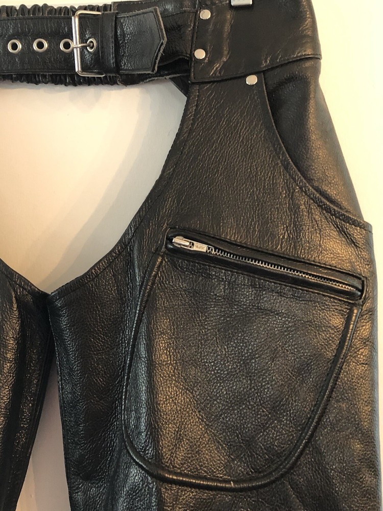 Motorcycle Allstate Leather Mens Chaps unidentified size.