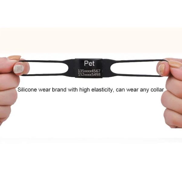 Personalized Slide-On Collar Pet ID Tag, Dog Cat Tag with Name + Contact Info