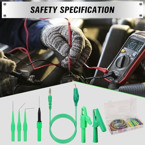 43-Piece Back Probe Kit - 30A Multi-Angle Test Probes, Alligator Clips, U-Shaped