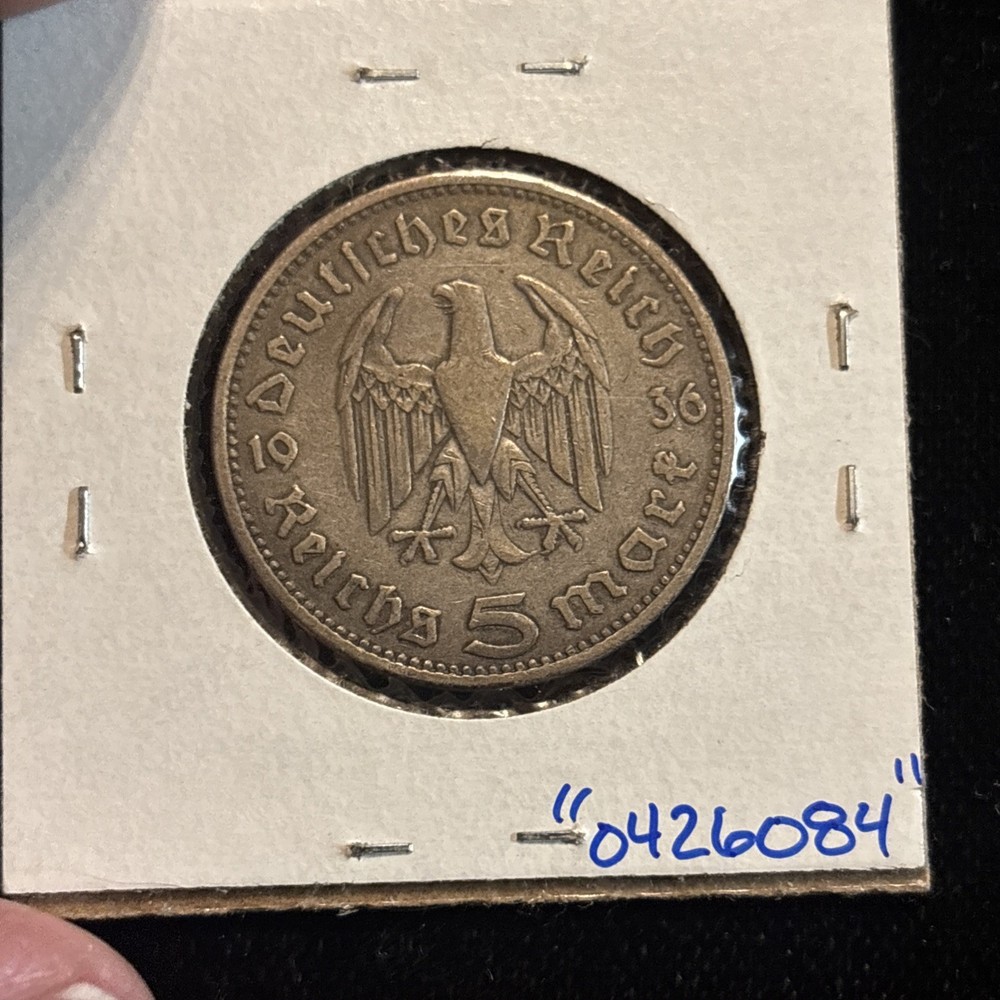 1936 A Germany 5 Mark Circulated Silver “0426084”
