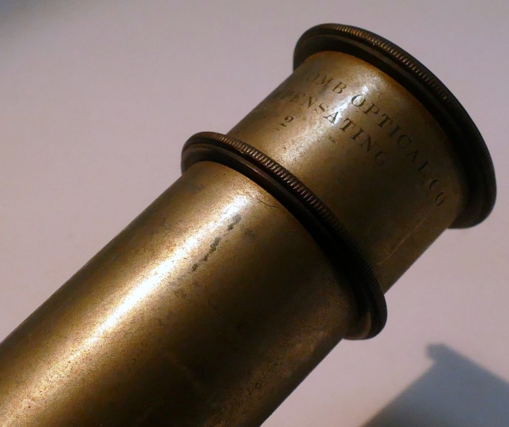 Bausch & Lomb Microscope Compensating 2 objective eyepiece brass antique 1"