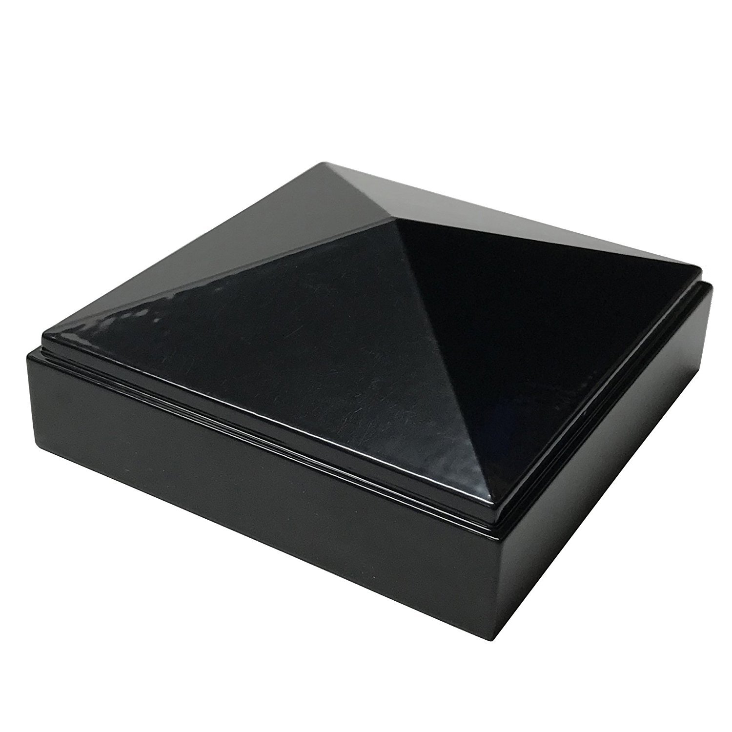 3" x 3" Decorex Hardware Aluminium Pyramid Post Cap for Metal Posts - Black