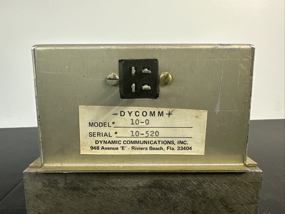 Paul Yoder WB3CEZ. +Dycomm- Model 10-0. Serial 10-520