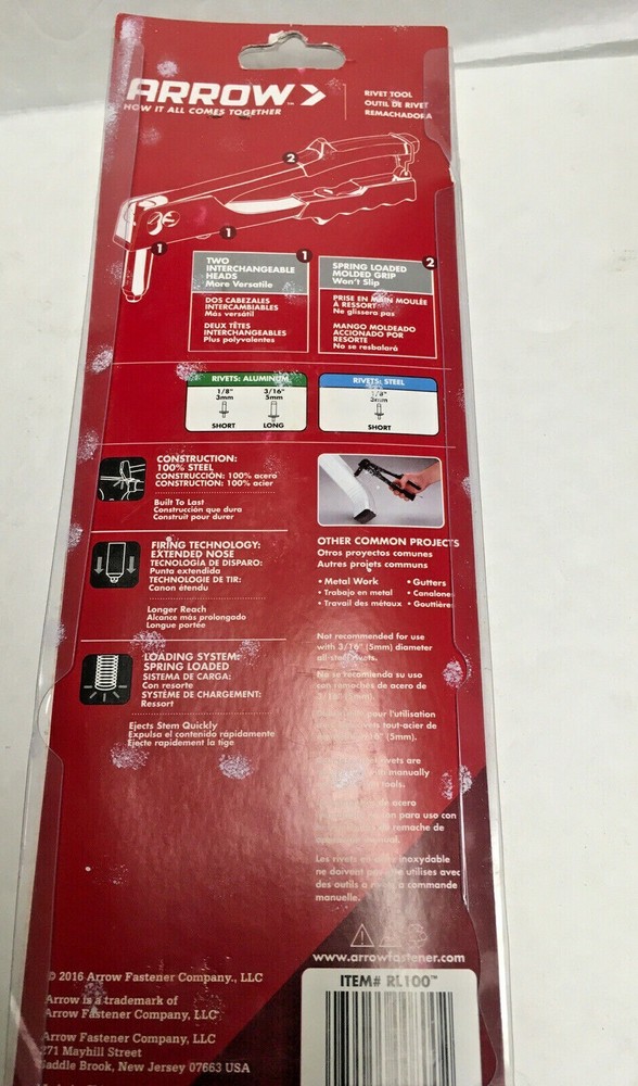 Arrow Rivet Tool # RL100 M3 New in package