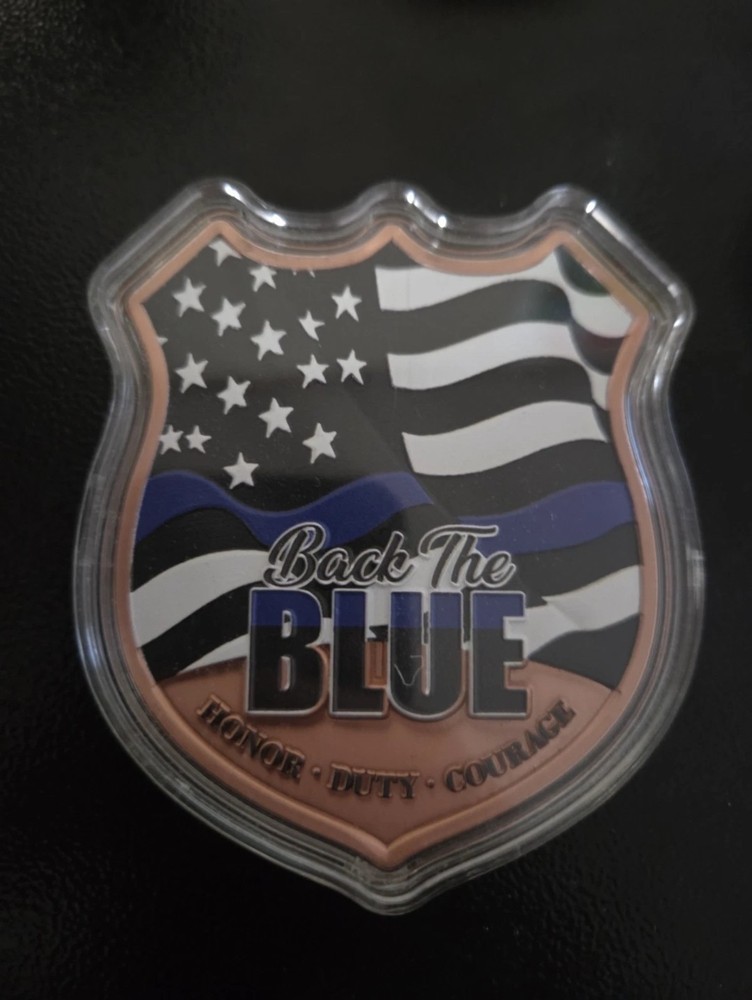 5oz Back The Blue Colorized Copper in Capsule