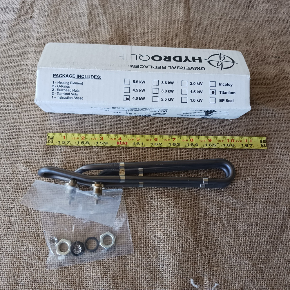 Hydroquip flow thru heating element, 4.0kW, titanium jacket, NIB
